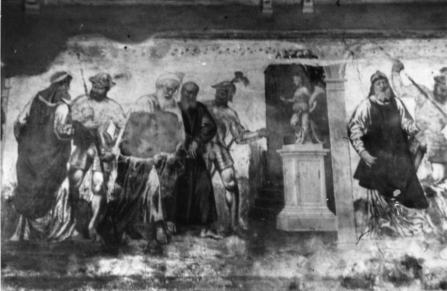 San Simone e San Taddeo condotti al martirio - Vallada Agordina, Chiesa di San Simon